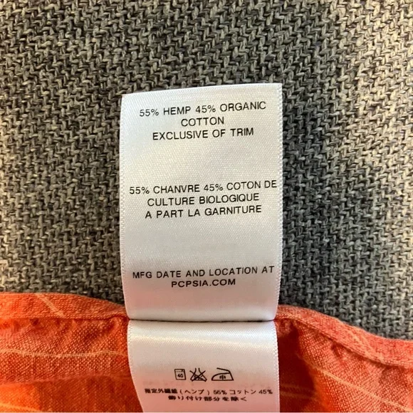 patagonia island hemp crossover dress in peachy orange stripe - Picture 7 of 7